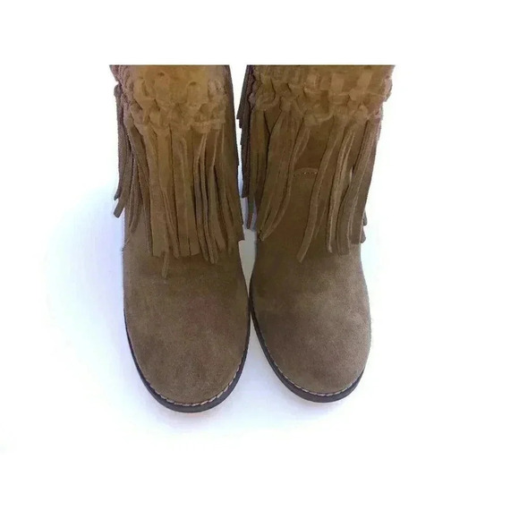 Sbicca Vintage Collection Women's Tan Knotted Fringe Boots Size 7.5 - Picture 4 of 10